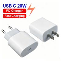 ราคา US EU UK PD 20W USB-C Fast Charging Wall Charger Adapter สําหรับ i/Phon-e Realme Samsung โทรศัพท์ Charger (56859652124)