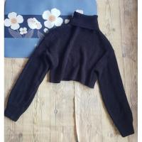 ราคา ꔛ ♡ เสื้อครอปแขนยาวไหมพรม H&M ꔛ ♡ มือ 2 ของแม่ค้าเองจ้า สีจริงดำสนิท (28484138854)
