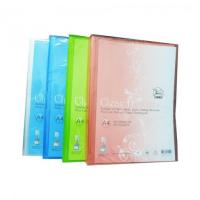 ราคา แฟ้มโชว์เอกสาร แฟ้มเมนูอาหาร 40ไส้/เล่ม Flamingo 9084A-40 Clear Folder with front pocket (5646639958)