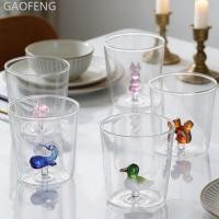 ราคา GAOFENG 300ml 3D Creative Handmade ถ้วยแก้วสัตว์น่ารักพืชรูปร่าง Borosilicate ถ้วยแก้วสําหรับน้ําผลไม้กาแฟนมเครื่องดื่มเย็น K9R4 (51360110554)