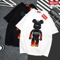 ราคา STF_SHOPเสื้อยืดOVERSIZE คอกลม สกรีนลายน้องหมีไฟ งานดำ-ขาว อก46 ยาว 28 (23655302661)