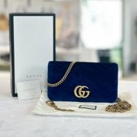 ราคา Gucci marmont chain flap velvet crossbody bag (43723958526)