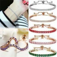 ราคา สร้อยข้อมือ Rhinestone แบบยืดหดได้ แฟชั่นปรับได้สีโรสโกลด์เงิน ทอง (5492416231)
