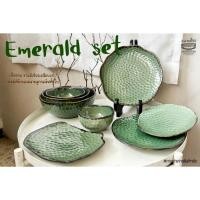 ราคา Emerald set จานชามเซรามิก ดีเทลลายลูกกอล์ฟ สินค้าพร้อมส่งในไทย (23547610062)