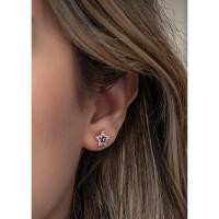 ราคา ต่างหู Evil Eye เงิน 925 จากตุรกี สี Rose gold NEREZE 925 Sterling Silver Blue Enamel Tiny Evil Eye Star Earrings (41222067538)