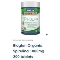ราคา Exp 05/26 Bioglan Organic Spirulina 1000mg 200 Tablets (43769896707)