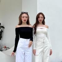 ราคา carichta Roda rojaii เสื้อปาดไหล่ เว้าอก แขนยาว เปิดไหล่ (21965945176)