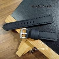 ราคา สายนาฬิกาหนังแท้ นูบัค สีดำ ด้ายดำ Leather Straps / Watch Straps (25484325580)