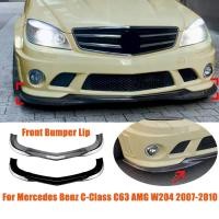 ราคา For Mercedes Benz C-Class C63 AMG W204 2007-2010 Car Front Bumper Front Lip Spoiler Splitter Diffus (29693746356)