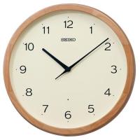 ราคา SEIKO Clock, wall electric wave, analog, wooden frame, light brown wood, diameter 300 x 48mm KX272B (46256509396)
