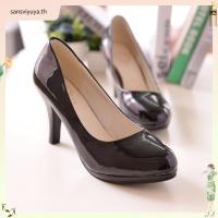 ราคา พร้อมส่ง 0373 รองเท้าส้นสูง เสริมหน้า หัวมน รองเท้าคัชชูส้นเข็ม ส้นสูง 4 นิ้ว (50308930096)