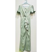 ราคา เดรสยาวออกงานสีเขียวมิ้นท์ ป้าย YAYA SHOP ผ้าซาร่า อก 34 เอว 28 สะโพก 36 ยาว 55 นิ้ว (48809645052)