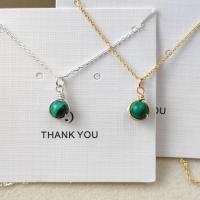 ราคา สร้อยคอเงินแท้ 92.5% จี้หินมงคล หินมาลาไคต์ (Malachite) (24211619806)