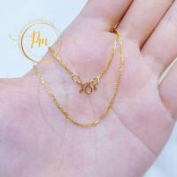 ราคา สร้อยคอทองแท้ PM ตะขอเอ็ม ทองคำแท้ 9k Italy (375) ลายสี่เสา มีใบรับประกันจากทางร้าน (58009182687)