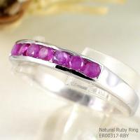 ราคา SKJewelryfactory แหวนเงินแท้ 92.5% ฝังพลอยทับทิมแท้ สไตล์แหวนแถว ER00317-RBY (9807260741)