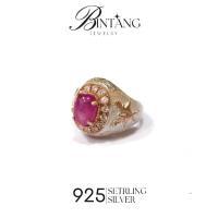 ราคา แหวนทับทิมแอฟริกา ผู้ชาย เรือนเงินแท้92.5% พลอย2-3ct. (49451545576)