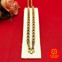 ราคา สร้อยคอทองเหลืองโบราณลายผ่าหวายคั่นหัวจรวด ความยาว 24 นิ้ว งานทองเหลืองแท้ งานดิบไม่ได้ชุบ พร้อมส่ง (41018018685)