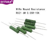 ราคา 5PCS RX21 5% ความต้านทานการคดเคี้ยว 6W 0.05R 0.1R 0.12R 1R 10R 18R 20R 22R 24R 27R 30R 33R 36R 100R 1K 10K 12K 15K 6W 0.05R-150R (41280633755)