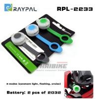 ราคา ไฟจักรยานติดหมวกกันน็อค RAYPAL RPL-2233 ไฟเตือนท้าย/ไฟกระพริบ 3 โหมด เบา 10g ใช้ถ่านกระดุม CR2032 (50308340398)