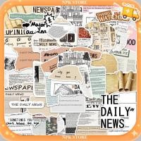 ราคา พร้อมส่ง 50แผ่น สติกเกอร์หนังสือพิมพ์แนววินเทจ Newspaper Vintage Sticker กันน้ำ DIY ติดมือถือ (46158248905)