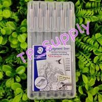 ราคา ปากกาหัวเข็ม Staedtler รุ่น pigment liner 308-SB6P สีดำ ชุด 6 ด้าม (3824360125)