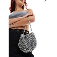 ราคา bershka กระเป๋าออกงาน แท้จาก UK สายโซ่ กระเป๋าเชือกถัก metallic (29903516356)