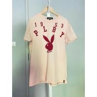 ราคา เสื้อยืดสีชมพูพีช ป้ายPlayboy มือสอง (24234901555)
