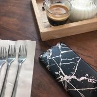 ราคา Rosegold black marble case (344539265)