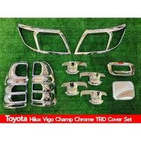 ราคา ถูก!!ครอบไฟหน้า ครอบไฟท้าย เบ้ามือเปิด ครอบฝาถังน้่ำมัน เบ้ารองเปิดท้าย Vigo champ 2012 2013 สีชุบโครเมี่ยม TRD sportivo (3831417638)