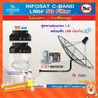 ราคา Thaisat 1.5M (ขางอยึดผนัง 120 cm.) + infosat 2 จุด รุ่น C2+ (5G) + PSI S2 HD 2 กล่อง พร้อมสาย 30m.x2 (3187617797)