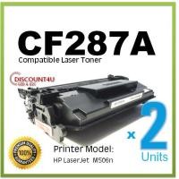ราคา ** Pack 2** Discount4U ตลับหมึกเลเซอร์ Toner HP CF287A 87A ใช้กับ HP M506M506n/M506dn/M506x/M506dh/MFP M527dn/MFP M527f (2656653427)