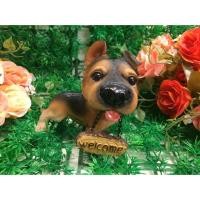 ราคา ตุ๊กตาเรซิ่น หมาโดเบอร์แมนน์ คาบป้ายwelcome ไซส์เล็ก (6420492458)