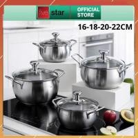 ราคา Fivestar Plus หม้อสแตนเลส 304 3 ชั้นพร้อมฝาแก้ว-16-22 ซม.-หม้อตุ๋นเนื้อและปลาสุดน่ารัก, หม้อปรุงอาหารก๋วยเตี๋ยว (51909254780)
