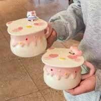 ราคา คิตตี้ถ้วยเซรามิกพร้อมฝาปิดช้อนความจุ450มล น่ารักรุ่นใหม่ (46756542470)
