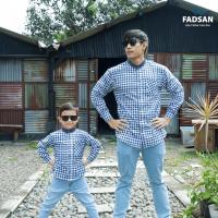 ราคา KEMEJA เสื้อเชิ้ตคู่รักคู่รักคู่รักพ่อและลูกชายลายสก๊อตย้อนยุค - FADSAN (51502178059)