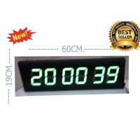 ราคา นาฬิกาดิจิตอล LED DIGITAL CLOCK ขนาด 60x19cm.ตัวเลขสีเขียว แขวนผนัง รุ่น6020 (1611934896)