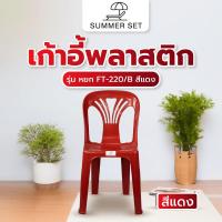 ราคา Shopping Idea SUMMER SETเก้าอี้พลาสติกพนักพิง รุ่น หยก FT-220/B สีแดง ฮิตติดเทรน (25828965279)