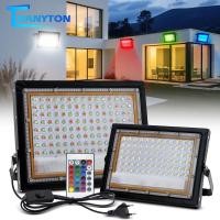 ราคา LEDไฟสปอร์ตไลท์ RGB สีขาว สีวอร์ม สปอตไลท์ IP65กันน้ำ 50W100W ไฟถนนสปอร์ตไลท์ led Spotlight แสงสว่างมาก ทนแดดทนฝน ไฟถนน (42218775586)