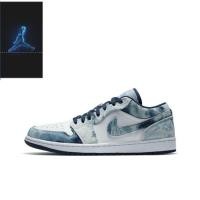 ราคา Jordan Air Jordan 1 low se washed denim White Blue (29160877065)