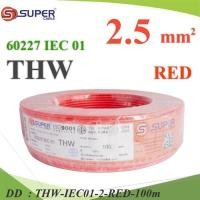 ราคา THW-IEC01-2-RED-100m สายไฟ THW 60227 IEC01 ทองแดงฉนวนพีวีซี ขนาด DD (26860433034)