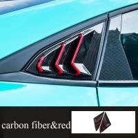ราคา Honda Civic FC 2016 - 2020 ฝาครอบสามเหลี่ยมด้านหลัง Carbon Windows Trim Civic FC อุปกรณ์ตกแต่งรถยนต์ (29760499572)