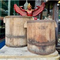 ราคา ถังข้าวสาร ถังตวงข้าวโบราณ ขนาด10ลิตร 20ลิตร ตราสัตหลวง ตอกครุฑ (43207825238)