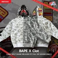 ราคา BAPE X Clot Camo Split Shark Relaxed Fit Full Zip Hoodie (56106867183)