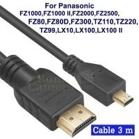ราคา สาย HDMI ยาว 3m ใช้ต่อกล้อง Panasonic LX100,LX100 II,FZ1000 II, FZ80,FZ300,LX10,TZ99,TZ220 เข้ากับ HD TV, Monitor cable (21828856971)