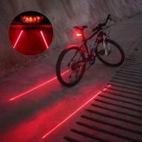 ราคา Bicycle Bike LED Lights 2 Lasers 5 LED Waterproof Cycling Taillight Safety Warning Taillight MTB Bike Rear Tail Lights (24836618792)