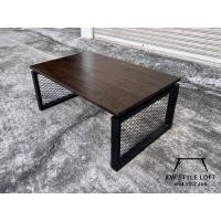 ราคา KW โต๊ะกลาง โต๊ะรับแขกไม้จริงขาเหล็กสไตล์ Loft โต๊ะไม้ยางแท้!! เคลือบผิวอย่างดี กันน้ำ!! แข็งแรงทนทานมาก! (17589043780)