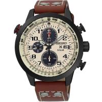 ราคา SEIKO Prospex Solar Chronograph นาฬิกาข้อมือผู้ชาย สายหนังน้ำตาล รุ่น SSC425P1 (295576545)