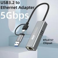 ราคา 5Gbps USB C ถึงการ์ดเครือข่ายEthernet USB 3.2 ถึงอะแดปเตอร์Ethernet 5000Mbps Type CถึงRJ45 Gigabit Lan Converterสําหรับแล็ปท็อปMacBook (55458759173)