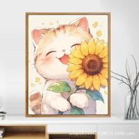 ราคา ภาพวาดสีน้ำมันแมวน่ารัก มืออาชีพ พร้อมภาพการ์ตูนมือวาด ใช้ตกแต่งได้สวยงาม (27692300019)