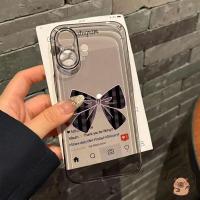 ราคา สําหรับ Meizu 21 20 Pro Note Meizu21 Meizu21Note Meizu21Pro Meizu20Pro Meizu20 เคสโทรศัพท์สไตล์เกาหลีลายสก๊อตผูกโบว์กุทัณฑ์ฤดูหนาวสีดําใสปลอกอ่อนเคสปก (24047683838)